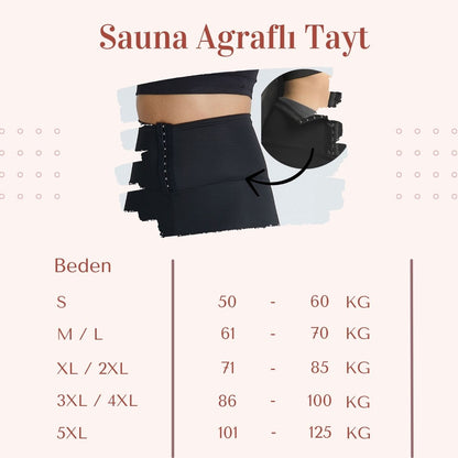 Yüksek Bel Termal Sauna Agraflı Tayt